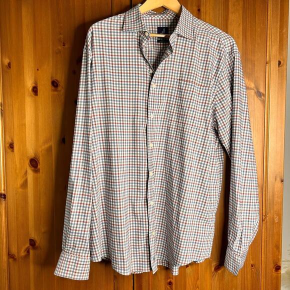 Johnnie-O Shelby Prep-Formance Button Up Shirt Check Plaid Mens XL Professional - Picture 2 of 9